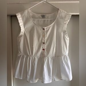 Liu Jo Milano Women’s Top with Jeweled Buttons Size 44/L White Sleeveless